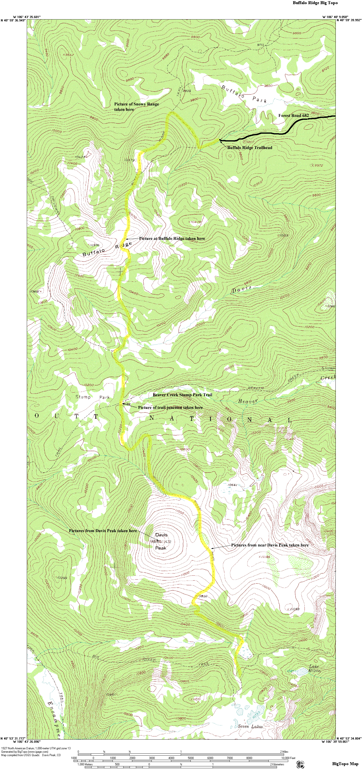 Buffalo Ridge Trail Mount Zirkel Wilderness Area, Colorado